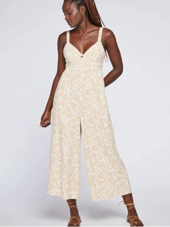 Gentle Fawn Pants - Gentle Fawn Tropez Jumpsuit- Neutral Palm Linen Blend- Size XS